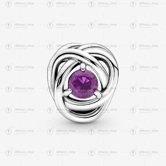 Pandora February Purple Eternity Circle Charm - Picture 2 of 6